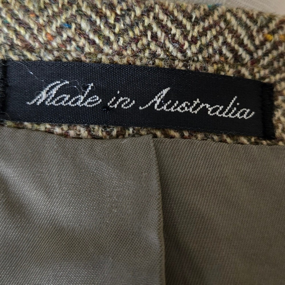 Vtg Country Road Australia Wool Blend Herringbone Tweed Blazer Jacket 40R - Picture 11 of 11